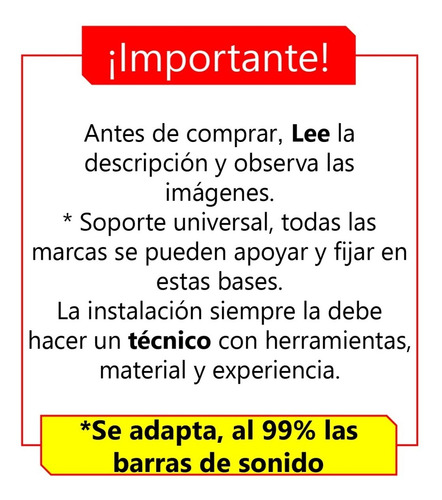 Imagen 2 de 10 de Soporte Universal Para Barra De Sonido O Soundbar De Pared