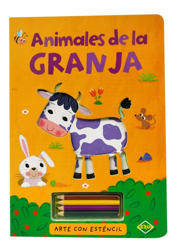 Libro Guia Animales De La Granja Arte Con Estencil Niños 