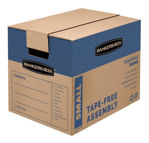 Bankers Box Smoothmove Prime Moving Boxes, Tape-free, Fast