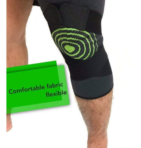 Rodillera Elastica De Compresion Para Hacer Ejercicio Color Verde Talla 2xl