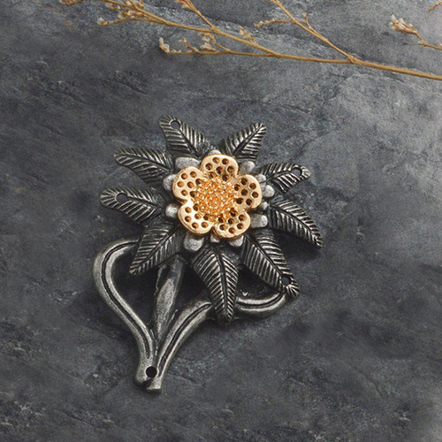 Moda Mujeres Hombres Edelweiss Flor Broche Insignia Insignia
