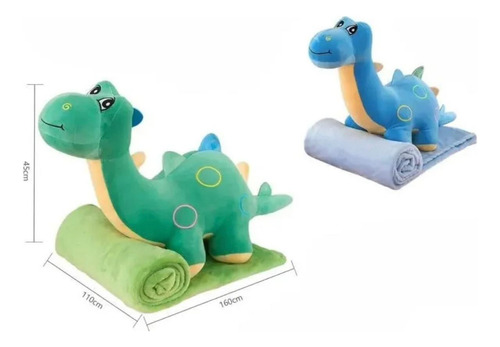 Peluches Con Manta Suaveregalo Ideal40a50cm+manta 1,55x1m Dino Cuello Largo