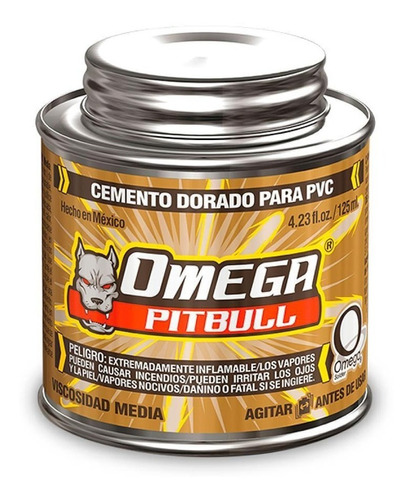 Pegamento Para Pvc Dorado 125 Ml Omega Pitbull Ct200118