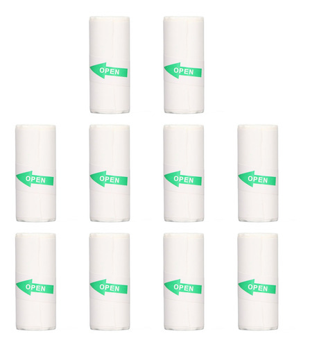 Imagen 2 de 10 de Papel Adhesivo Para Impresora, 10 Rollos, Térmico, Portátil,