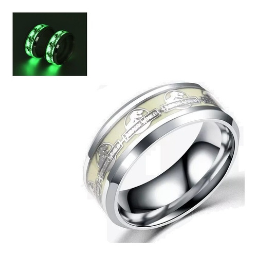 Anillo Jurassic Park Brilla En La Oscuridad Fluorescente  