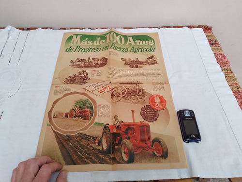 Poster Antiguo Afiche Publicidad Tractores Case 1842-1942