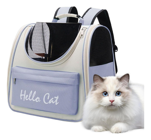 Bolsa/ Mochila De Viaje Para Gatos Y Mascotas Con Malla