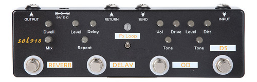 Pedal De Guitarra Effect True Bypass, 5 Modos, Reverb Delay