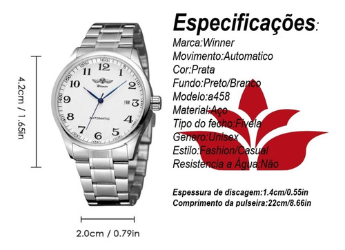 Relogio Mecanico Automatico Prata Com Garantia - Promoçao