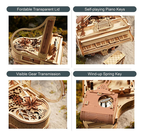 Rompecabezas De Madera 3d Modelo Piano For Adultos Y Niños