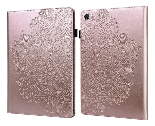 Funda De Piel Estampada En Oro Rosa Para Galaxy Tab A9