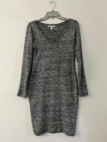 Vestido Elástico Marca H&m Talla L Gris Usado