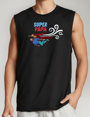 Playera Tank De Padre 32 Super Papa Camiseta Cl Sica