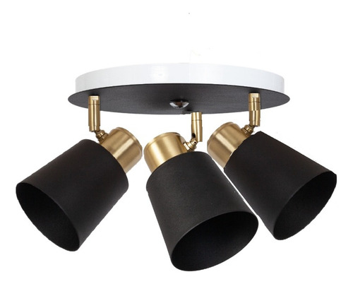 Aplique Plafon Pepa 3 Luces Movil Vintage Apto Ventilador Estructura Negro/bronce