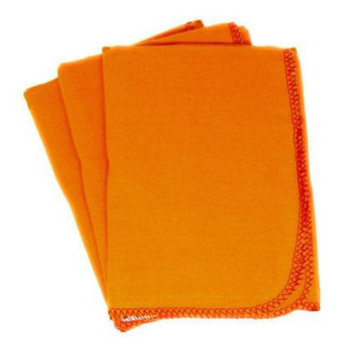 Flanela Limpeza - Laranja - 100% Algodão - Neves 40 X 60 Cm - Kit C/ 24 Unidades
