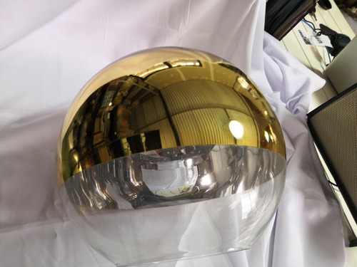 Imagen 3 de 8 de Lámpara Colgante Esférica Mitad Color Oro 30cm Don Led