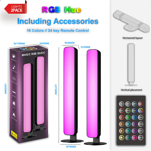 Barra De Luz Led De 2 Piezas, Multicolor Multicolor Horizont