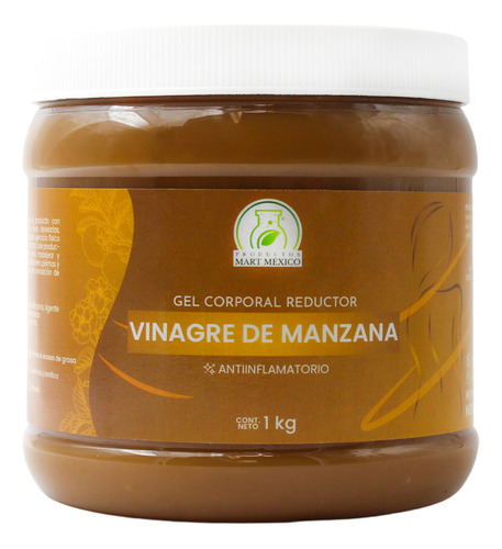 Gel Reductivo Con Vinagre De Manzana (1 Kilo) Tipo de envase Tarro