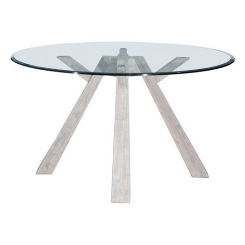 Mesa De Comedor Modelo Beaumont Cristal Redonda - Acacia Kës