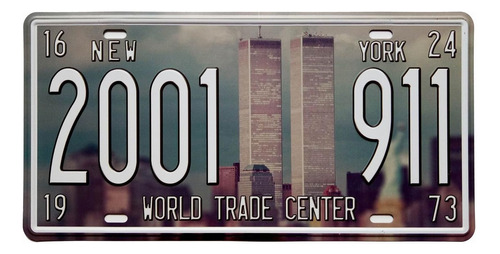 World Trade Center 911 Vintage Auto License Plate Carte...