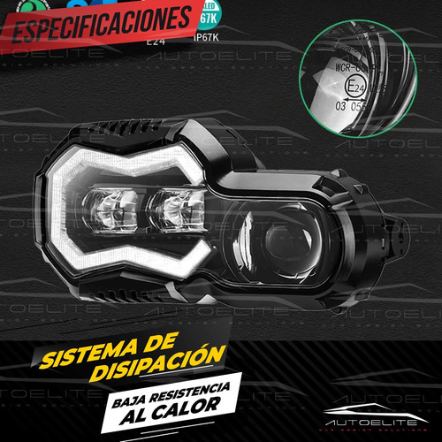 Imagen 4 de 10 de Faro Led Motocicleta Bmw Gs 700 800 Luz De Dia