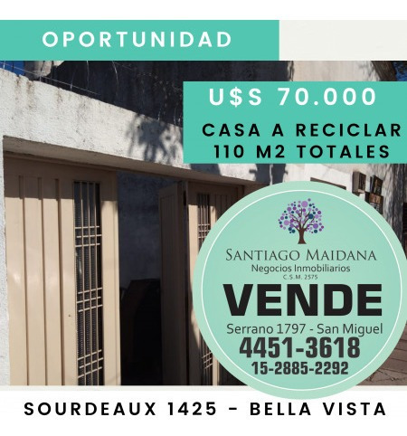 Casa Tres Ambientes A Reciclar Bella Vista