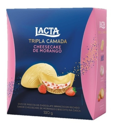 Ovo De Páscoa Cheesecake De Morango Lacta Tripla Camada 320g