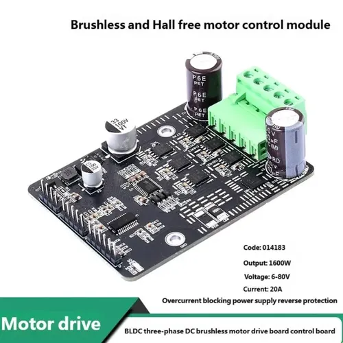 1PCS DC 6V-80V BLDC Drei Phase DC Bürstenlosen Motor Controller PWM 1600W 20A halle Motor Modul