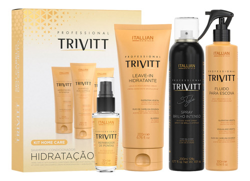 Combo 7 Produtos Trivitt Hidratação Fluido Brilho Shampoo