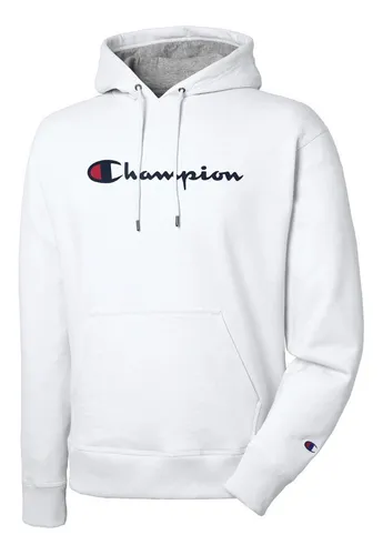 Sudadera Hoodie Champion Hombre Logo Clásico En Blanco