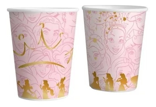 Pack X8 Vasos Descartables Princesas Disney Original Oficial