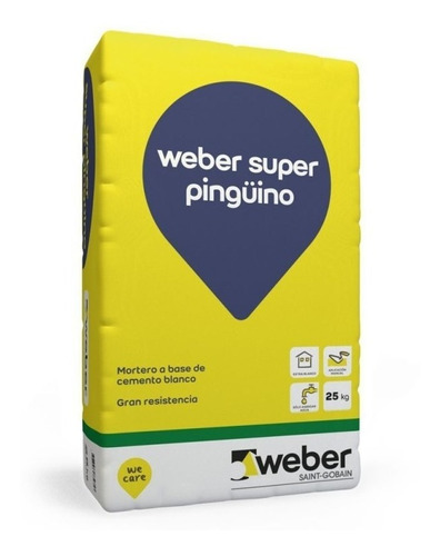 Weber Bolsa De Cemento Blanco Pinguino 25 Kg