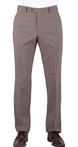 Pantalon De Vestir Yale Hombre Cafe Poliester 10022 1268