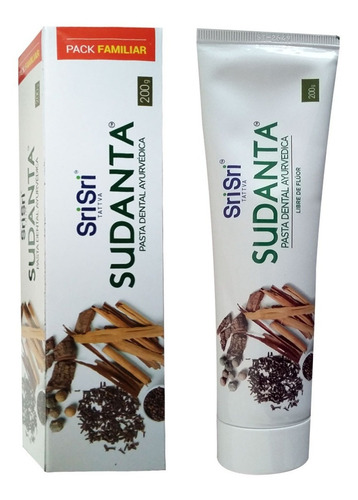 Imagen 3 de 5 de Pasta Dental Sudanta Sri Sri Natural Vegan Libre Fluor 200gr