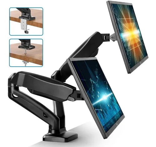 comprar Rack Soporte Ergonómico Doble Brazo Para 2 Monitor 17 A 27 