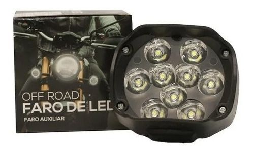 Imagen 2 de 7 de Faro Auxiliar 9 Led Cree Universal Moto Cuatri 10w - Enxero