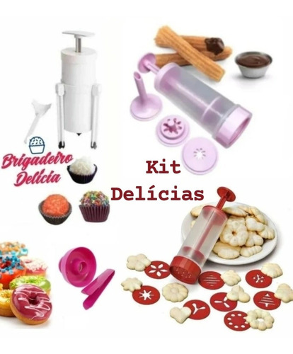 Kit Máquinas Churros, Biscoitos, Brigadeiros E Forma Donuts