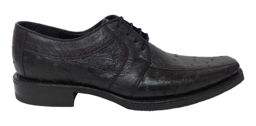 Zapatos Piel Original Avestruz Negro Vestir Formal