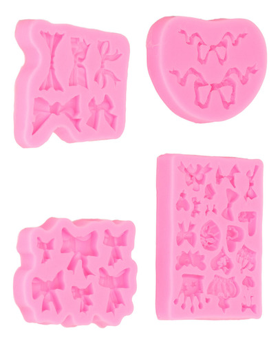 Molde De Silicona Para Fondant, 4 Unidades, Con Forma De Laz