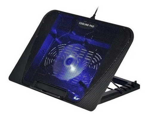 Ventilador Notebook Base Gamer N151 Altura Ajustable Luz Led Color Negro Color Del Led Azul