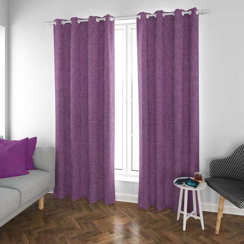 Set De Cortinas Blackout 2 Paños De 140 X 220 Cm Morado