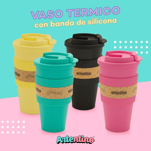 Imagen 3 de 10 de Pack 24 Vaso Térmico Jarro Taza Faja Silicona Frio Calor