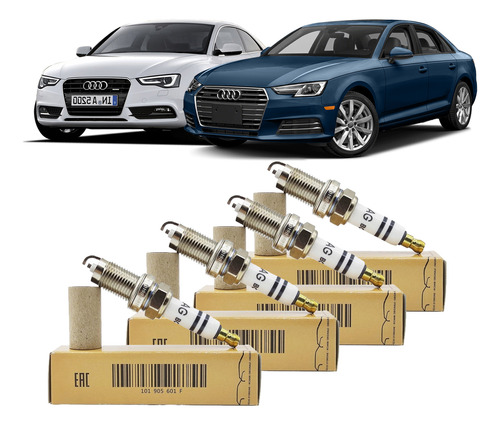 Kit Bujias Audi A4 A5 Q5 2.0 Punta Comun