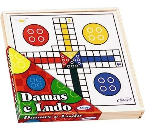 Jogo de Tabuleiro Damas Xalingo com Peças em Plástico - Branco+Vermelho