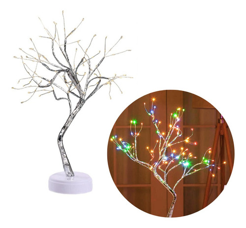 Lámpara Bonsai Luces Hadas Led Multicolor Decoración Mesa