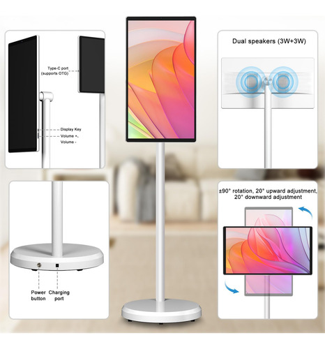 Televisor Portátil Ofd 22 Pulgadas 1080p Android 13 6gb Ram