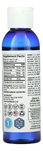 Trace Minerals Eletrólito Endure 118ml Produto+porta Cápsula Sabor N/a