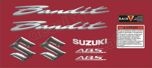 Jogo Faixa Emblema Adesivo Suzuki Bandit 600n 2011 Vermelho