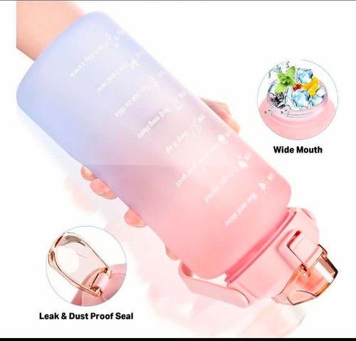 Botella De Agua 2l Taza Deportiva Gran Capacidad Con Popote