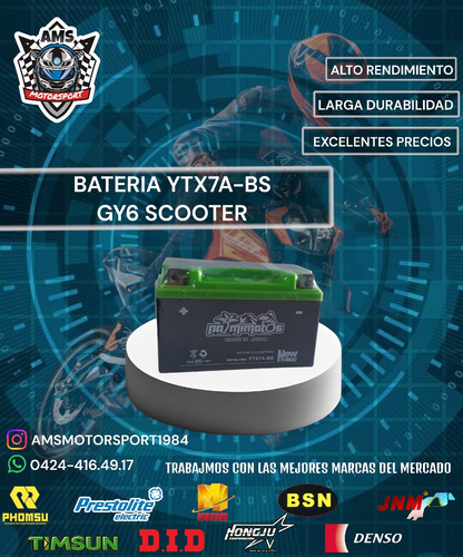 Bateria Ytx7a-bs Gy6 Scooter 